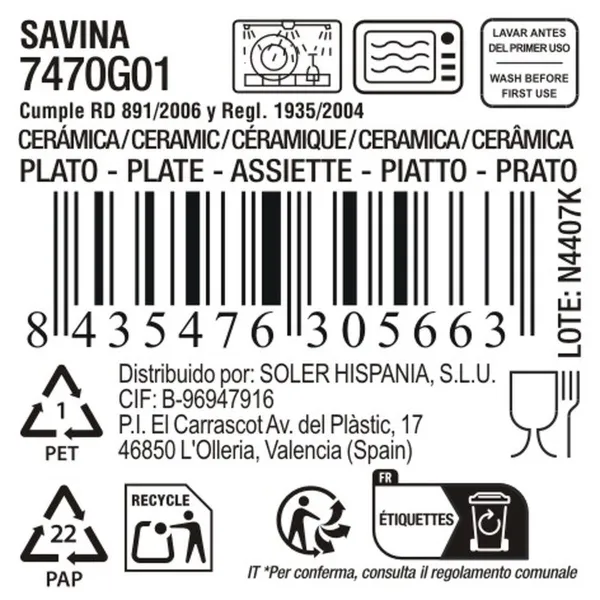 Глубокое блюдо La Mediterránea Savina Ø 20 cm (12 штук)