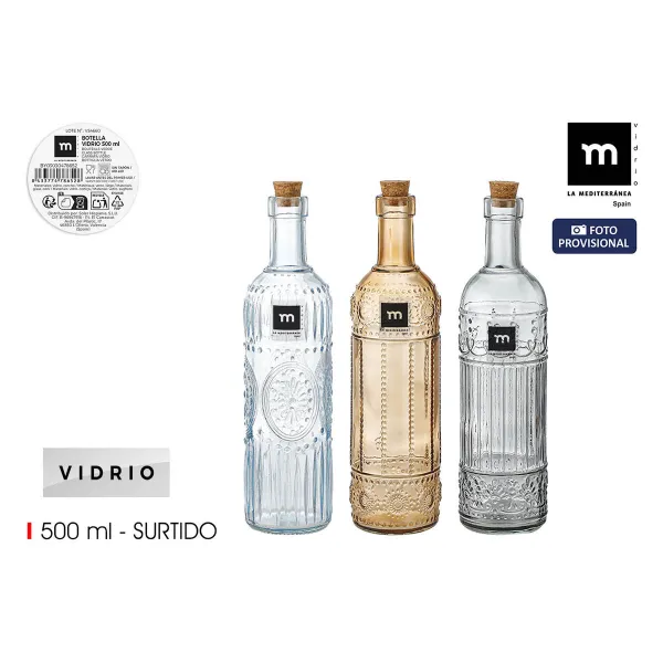 Стеклянная бутылка La Mediterránea Kорка Cтекло 500 ml (24 штук)
