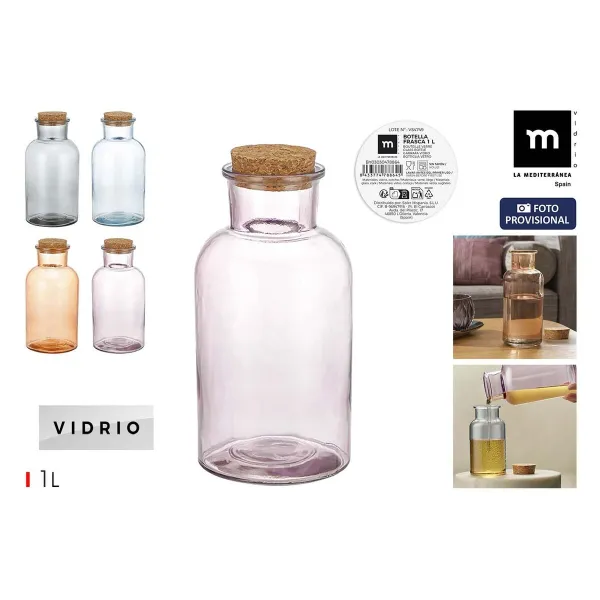 Стеклянная бутылка La Mediterránea Kорка Cтекло 1 L (12 штук)