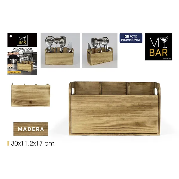Virtuves Piederumu Trauciņš My Bar Koks 30 x 11,2 x 17 cm (6 gb.)