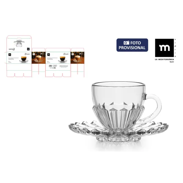 Coffee Set La Mediterránea Elianor Transparent 100 ml 6 Pieces (4 Units)