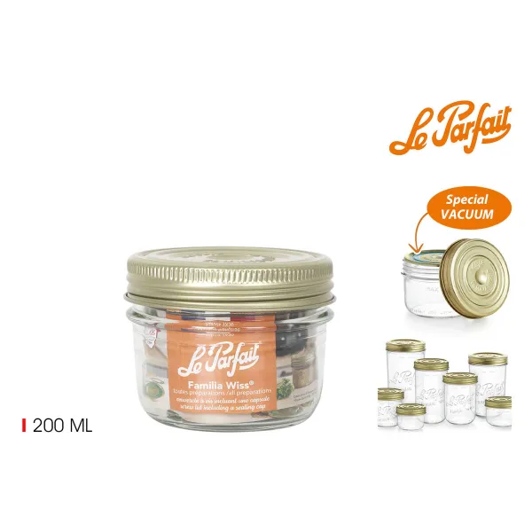 яс Le Parfait Wiss Прозрачный Позолоченный 200 ml герметический (6 штук)