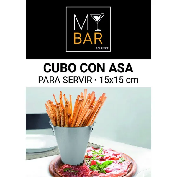 Snack Bowl My Bar Silver Steel 15 x 10 x 15 cm (24 Units)