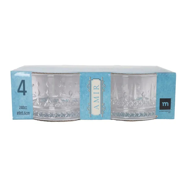 Kulhosetti La Mediterránea Amir Läpinäkyvä Lasi 240 ml 4 Kappaletta (12 osaa)