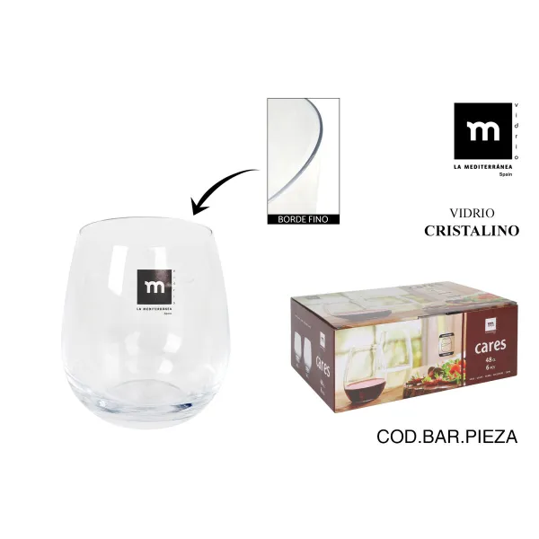 Стакан La Mediterránea Cares Прозрачный Cтекло 480 ml (36 штук)
