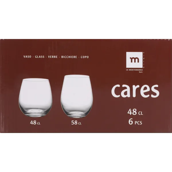 Стакан La Mediterránea Cares Прозрачный Cтекло 480 ml (36 штук)