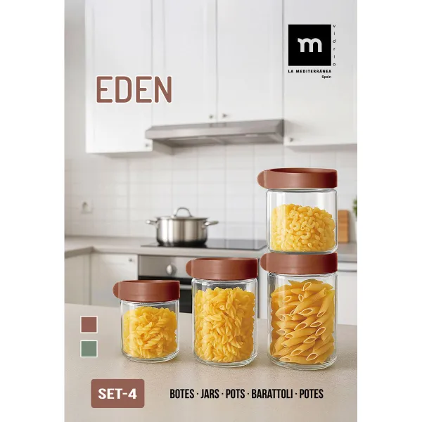 Tubs La Mediterránea Eden Glass polypropylene 4 Pieces (8 Units)