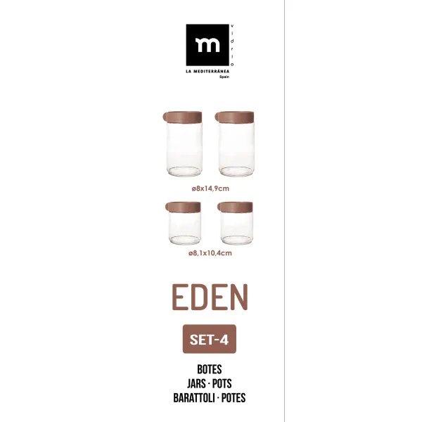 Tubs La Mediterránea Eden Glass polypropylene 4 Pieces (8 Units)