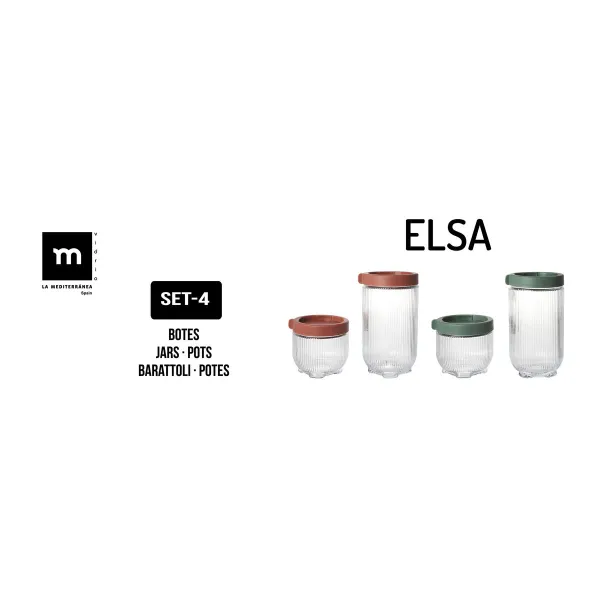 Набор из банок La Mediterránea Elsa Cтекло полипропилен 4 Предметы (6 штук)