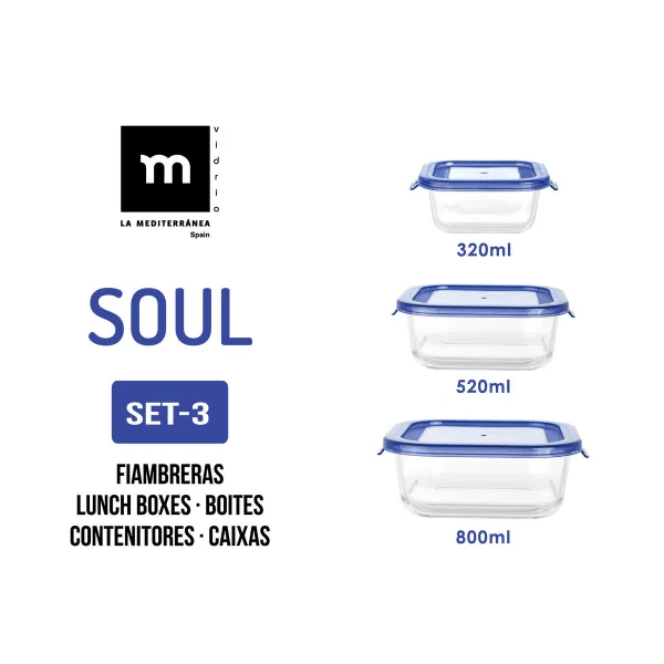 Pusdienu kastīšu komplekts Inde Soul 0,8 L 3 Daudzums (8 gb.)