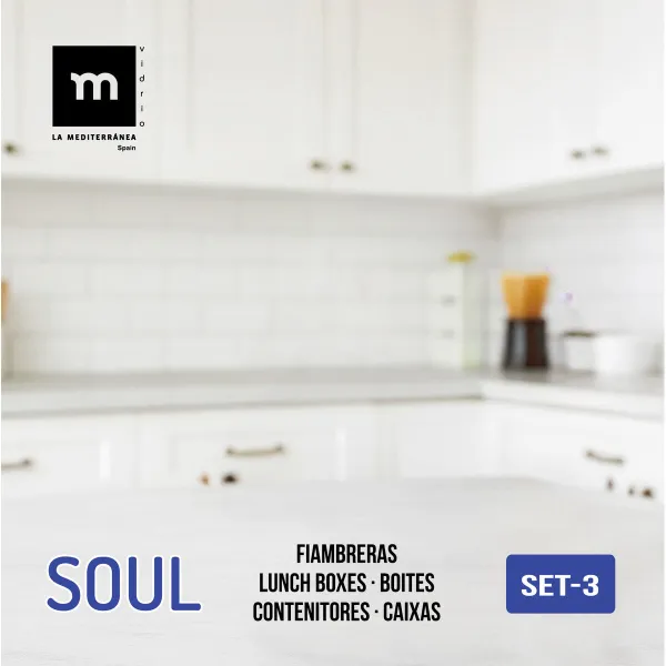 Set of lunch boxes Inde Soul 0,8 L 3 Pieces (8 Units)
