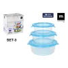 Set of lunch boxes La Mediterránea Soul Blue Transparent 3 Pieces (8 Units)