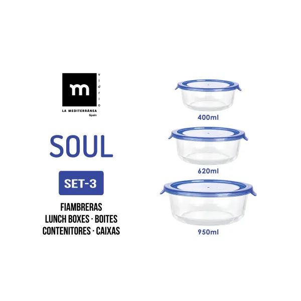 Eväsrasiasetti La Mediterránea Soul Sininen Läpinäkyvä 3 Kappaletta (8 osaa)
