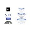 Set of lunch boxes La Mediterránea Soul Blue Transparent 3 Pieces (8 Units)
