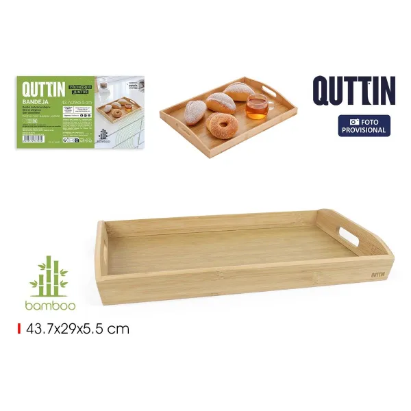 Поднос Quttin Коричневый Бамбук 43,7 x 29 x 5,5 cm (8 штук)