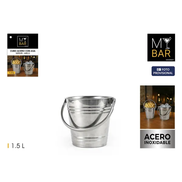 Ledo kibirėlis My Bar Plienas 1,5 L 14 x 13,4 cm (12 vnt.)