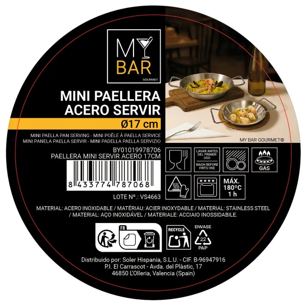 Кастрюля для сервировки тапас My Bar Ø 17 cm 25 X 13 X 4 CM (24 штук)