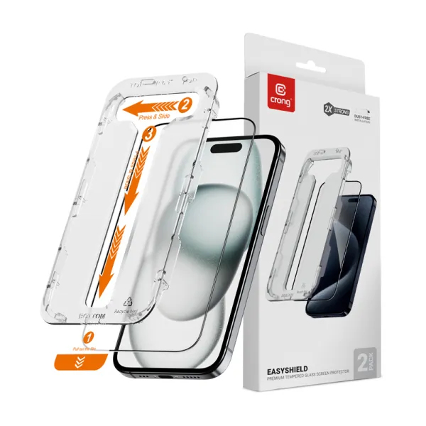 Crong EasyShield 2-Pack - Tempered Glass iPhone 16 / iPhone 15 (2 pieces)