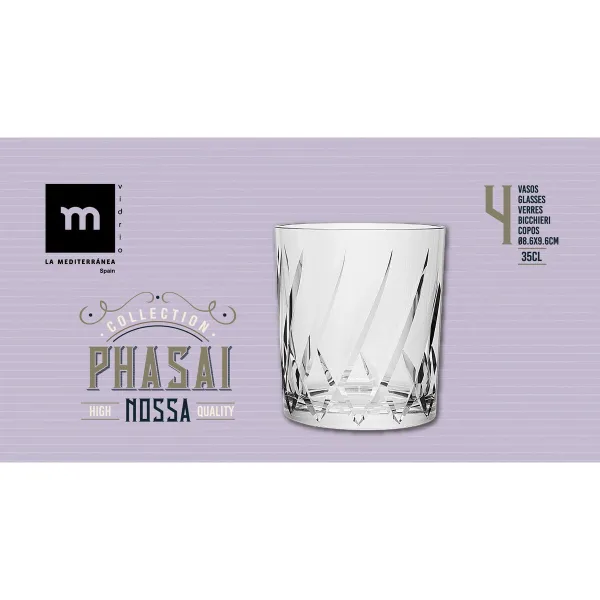 Стакан La Mediterránea Phasai nossa Прозрачный Cтекло 350 ml (24 штук)