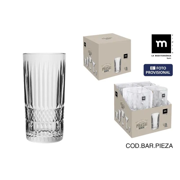 Стакан La Mediterránea Phasai geneve Прозрачный Cтекло 460 ml (24 штук)