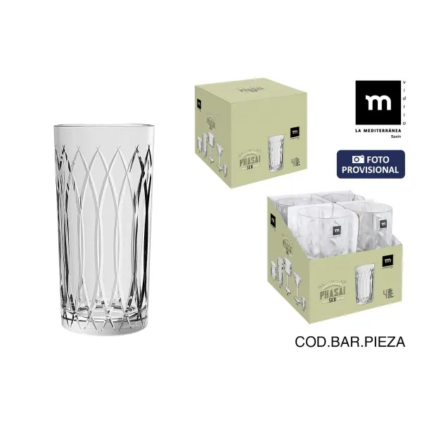 Lasi La Mediterránea Phasai seu Läpinäkyvä Lasi 460 ml (24 osaa)
