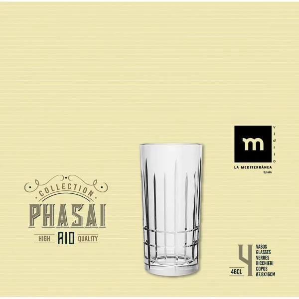 Стакан La Mediterránea Phasai rio Прозрачный Cтекло 460 ml (24 штук)