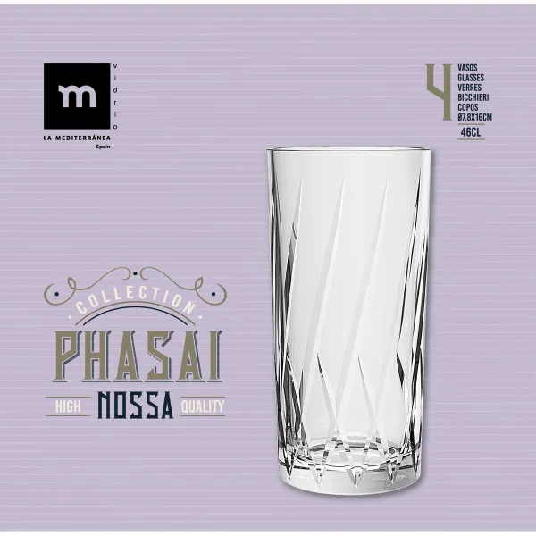 Стакан La Mediterránea Phasai nossa Прозрачный Cтекло 460 ml (24 штук)