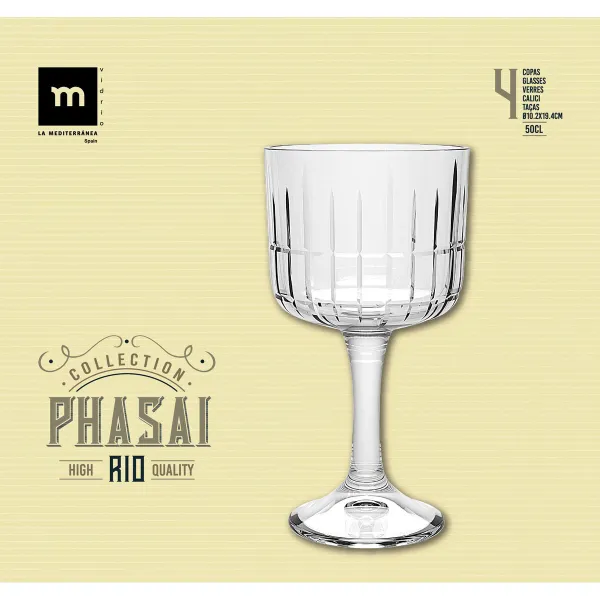 Стакан La Mediterránea Phasai rio Прозрачный Cтекло 500 ml (24 штук)