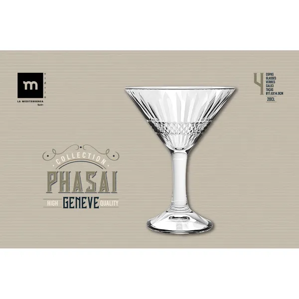 Бокал для коктейля La Mediterránea Phasai geneve Прозрачный Cтекло 200 ml (24 штук)
