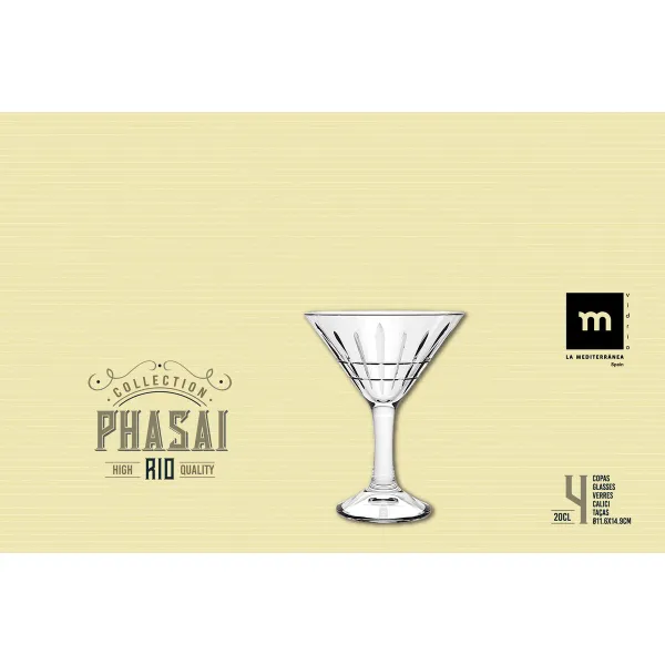 Cocktaillasi La Mediterránea Phasai rio Läpinäkyvä Lasi 200 ml (24 osaa)