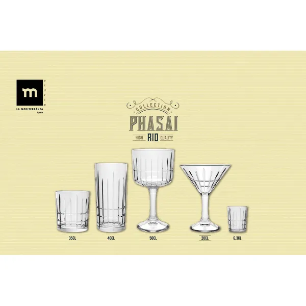 Cocktaillasi La Mediterránea Phasai rio Läpinäkyvä Lasi 200 ml (24 osaa)