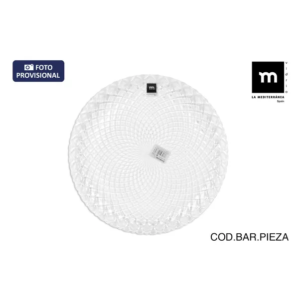 Плоская тарелка La Mediterránea Diamond Прозрачный Cтекло Ø 26 cm (12 штук)