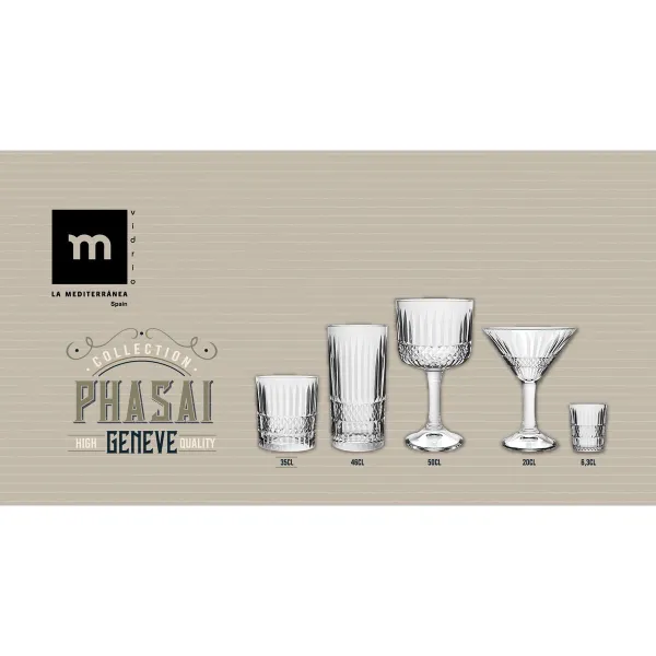 Lasi La Mediterránea Phasai geneve Läpinäkyvä Lasi 350 ml (24 osaa)