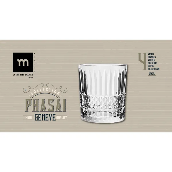 Стакан La Mediterránea Phasai geneve Прозрачный Cтекло 350 ml (24 штук)
