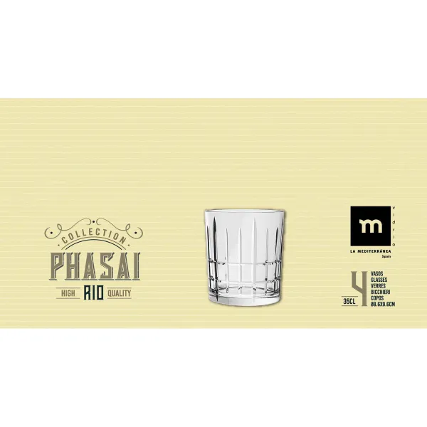 Стакан La Mediterránea Phasai rio Прозрачный Cтекло 350 ml (24 штук)
