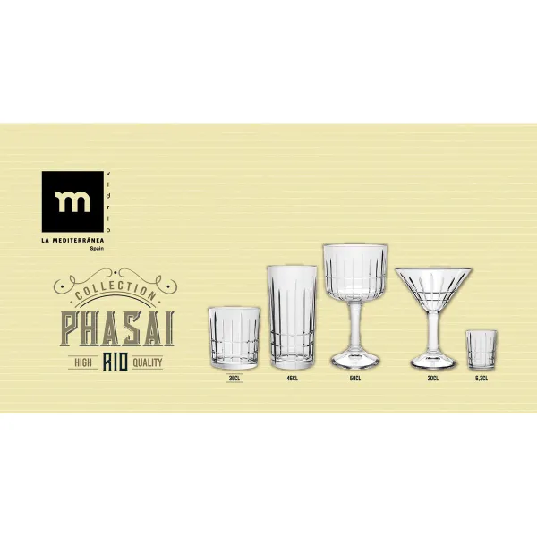 Стакан La Mediterránea Phasai rio Прозрачный Cтекло 350 ml (24 штук)
