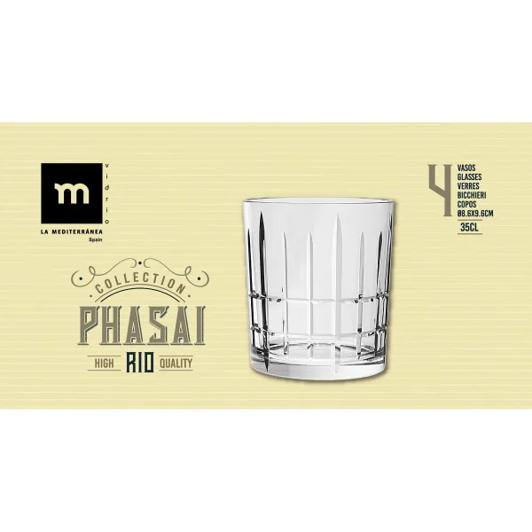 Стакан La Mediterránea Phasai rio Прозрачный Cтекло 350 ml (24 штук)
