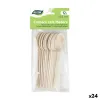 Lusikkasarja Algon Ruskea Puu 13,8 cm 12 Kappaletta (24 osaa)