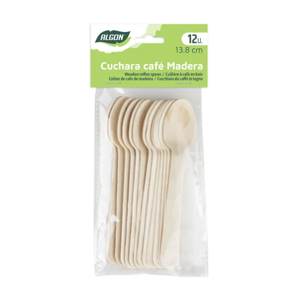 Šaukštų rinkinys Algon Ruda Medžio 13,8 cm 12 Dalys (24 vnt.)