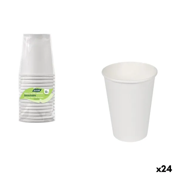 Glāžu komplekts Algon Balts Kartons 330 ml 12 Daudzums (24 gb.)