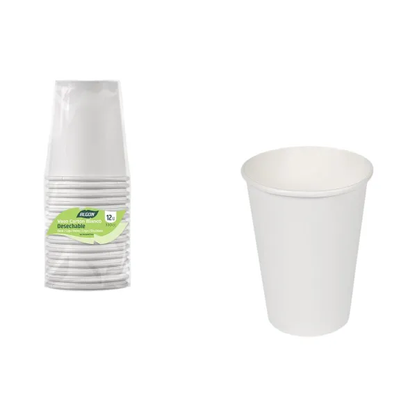 Set of glasses Algon White Cardboard 330 ml 12 Pieces (24 Units)