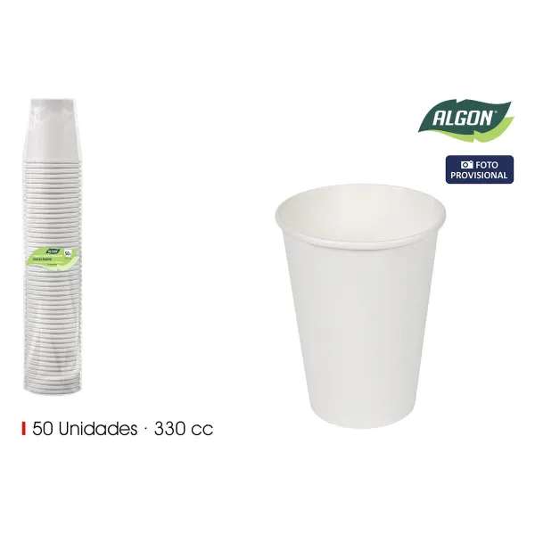 Набор стаканов Algon Белый Картон 330 ml 50 Предметы (18 штук)