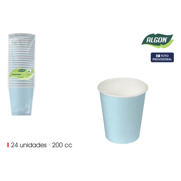 Stiklinių rinkinys Algon Mėlyna Kartonas 200 ml 24 Dalys (18 vnt.)
