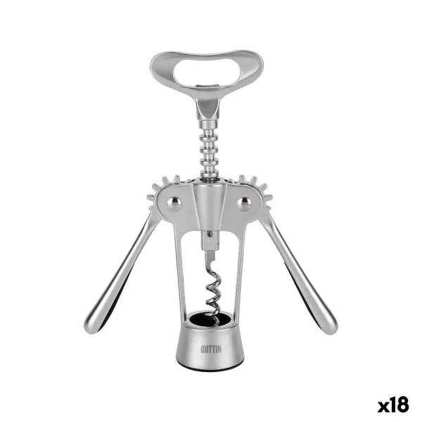 Pudeļu Atvērējs ar Korķviļķi Quttin 18 x 7 x 4 cm Sudrabains (18 gb.)