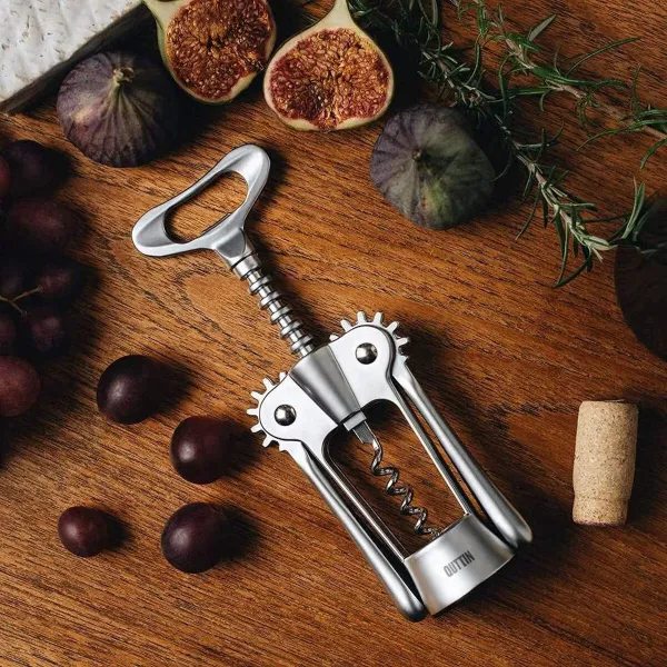 Bottle Opener with Corkscrew Quttin 18 x 7 x 4 cm Silver (18 Units)