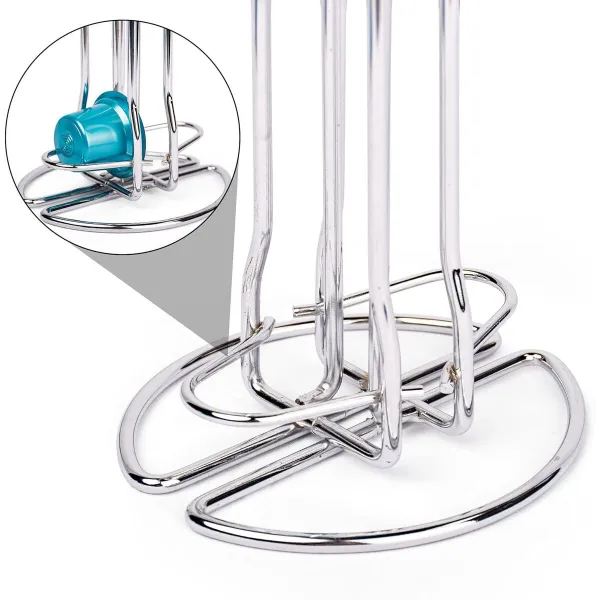 Kafijas Kapsulu Organizators Quttin Sudrabains Dzelzs 10 x 9 x 37,5 cm (12 gb.)