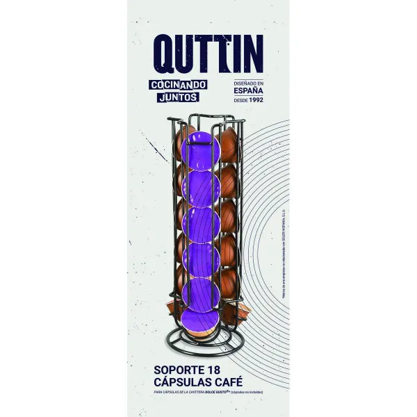 Kafijas Kapsulu Organizators Quttin Melns Dzelzs 11,5 x 33 cm (12 gb.)