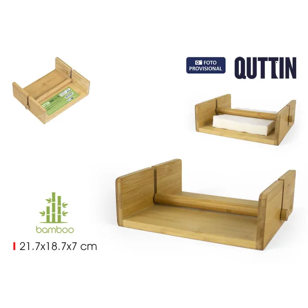 Napkin holder Quttin Brown Bamboo 21,7 x 18,7 x 7 cm (12 Units)