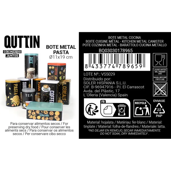 Purkki Quttin Pasta Metalli (12 osaa)