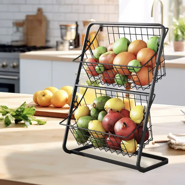 Vaisių dubuo Confortime Juoda Metalinis 28 x 18 x 39 cm (6 vnt.)